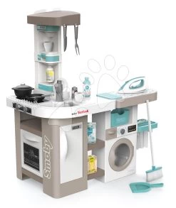Set Elektronische Küche Mit Waschmaschine Und Bügelbrett Tefal Cleaning Kitchen 360° Smoby Und Ein Elektronischer Trainer V8 Driver Und Stabstaubsauger SM311050-21 -Smoby 311050 p smoby kuchynka 3