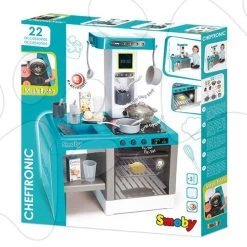 Küche Cheftronic Bubble Blue Smoby Elektronisch Mit Sprudeln Licht Und Sounds Und 22 Zubehörteilen -Smoby 311409 f smoby kuchynka