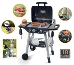 Grill Barbecue Smoby Mit Mechanischen Funktionen Und Sound Und 18 Zubehörteilen 73 Cm Hoch -Smoby 312001 i smoby grill