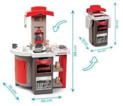 Elektronische Klappküche Tefal Opencook Smoby Rot Mit Kaffeemaschine Und Kühlschrank Und 22 Zubehörteilen -Smoby 312200 o smoby kuchynka 3