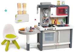 Set Küche Wachsend Mit Fließendem Wasser Tefal Evolutive Smoby Und Eine Tefal-Mikrowelle Mit Einem Toaster Mit Einem KidChair-Stuhl
