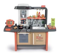Restaurant Mit Elektronischer Küche Kids Restaurant Smoby Mit Fließendem Wasser Und Einer Funktionsfähigen Kasse Mit Kaffeemaschine Und Einer 101 Cm Hohen Esstheke -Smoby 312304 i smoby kuchynka