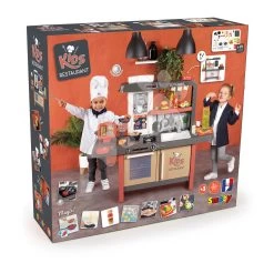 Restaurant Mit Elektronischer Küche Kids Restaurant Smoby Mit Fließendem Wasser Und Einer Funktionsfähigen Kasse Mit Kaffeemaschine Und Einer 101 Cm Hohen Esstheke -Smoby 312304 s smoby kuchynka