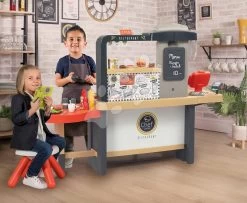 Restaurant Mit Elektronischer Küche Chef Corner Restaurant Smoby Beidseitig Mit Fließwasser Und Spezialitäten Höhenverstellbar 70 Zubehör SM312307 -Smoby 312307 c smoby kuchynka