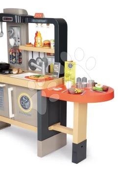 Restaurant Mit Elektronischer Küche Chef Corner Restaurant Smoby Beidseitig Mit Fließwasser Und Spezialitäten Höhenverstellbar 70 Zubehör SM312307 -Smoby 312307 o smoby kuchynka