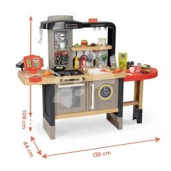 Restaurant Mit Elektronischer Küche Chef Corner Restaurant Smoby Beidseitig Mit Fließwasser Und Spezialitäten Höhenverstellbar 70 Zubehör SM312307 -Smoby 312307 p smoby kuchynka