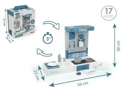 Reiseküche Cook&Go Blue Smoby Klappbar Mit Funktionen Und 17 Zubehörteilen -Smoby 312400 c smoby kuchynka