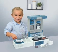 Reiseküche Cook&Go Blue Smoby Klappbar Mit Funktionen Und 17 Zubehörteilen -Smoby 312400 m smoby kuchynka