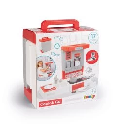 Reiseküche Cook&Go Red Smoby Klappbar Elektronisch Mit Sound Funktionen Und 17 Zubehörteilen -Smoby 312401 j smoby kuchynka