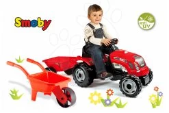 Trettraktor-Set Farmer XL Smoby Mit Anhänger Und Transporter -Smoby 33045 1 b smoby set
