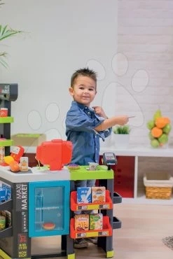 Set Spielhaus Für Die Puppe Large Doll's Play Center Natur D'Amour Baby Nurse Smoby Und Der Elektronikladen Maxi Market Mit Einem Medizinischen Wagen -Smoby 350215 h smoby maximarket 1