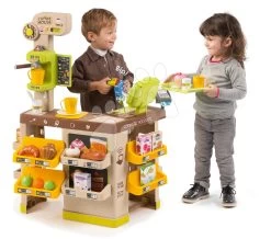 Set Elektronische Küche Mit Waschmaschine Und Bügelbrett Tefal Cleaning Kitchen 360° Smoby Und Ein Café Mit Einer Espressomaschine Und Einem Essgeschirr SM311050-16