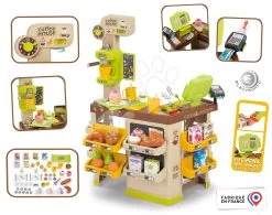 Set Spielhaus Für Die Puppe Large Doll's Play Center Natur D'Amour Baby Nurse Smoby Und Ein Bio-Café Mit Kaffeemaschine Und Wickeltasche Mit Windel 220376-10