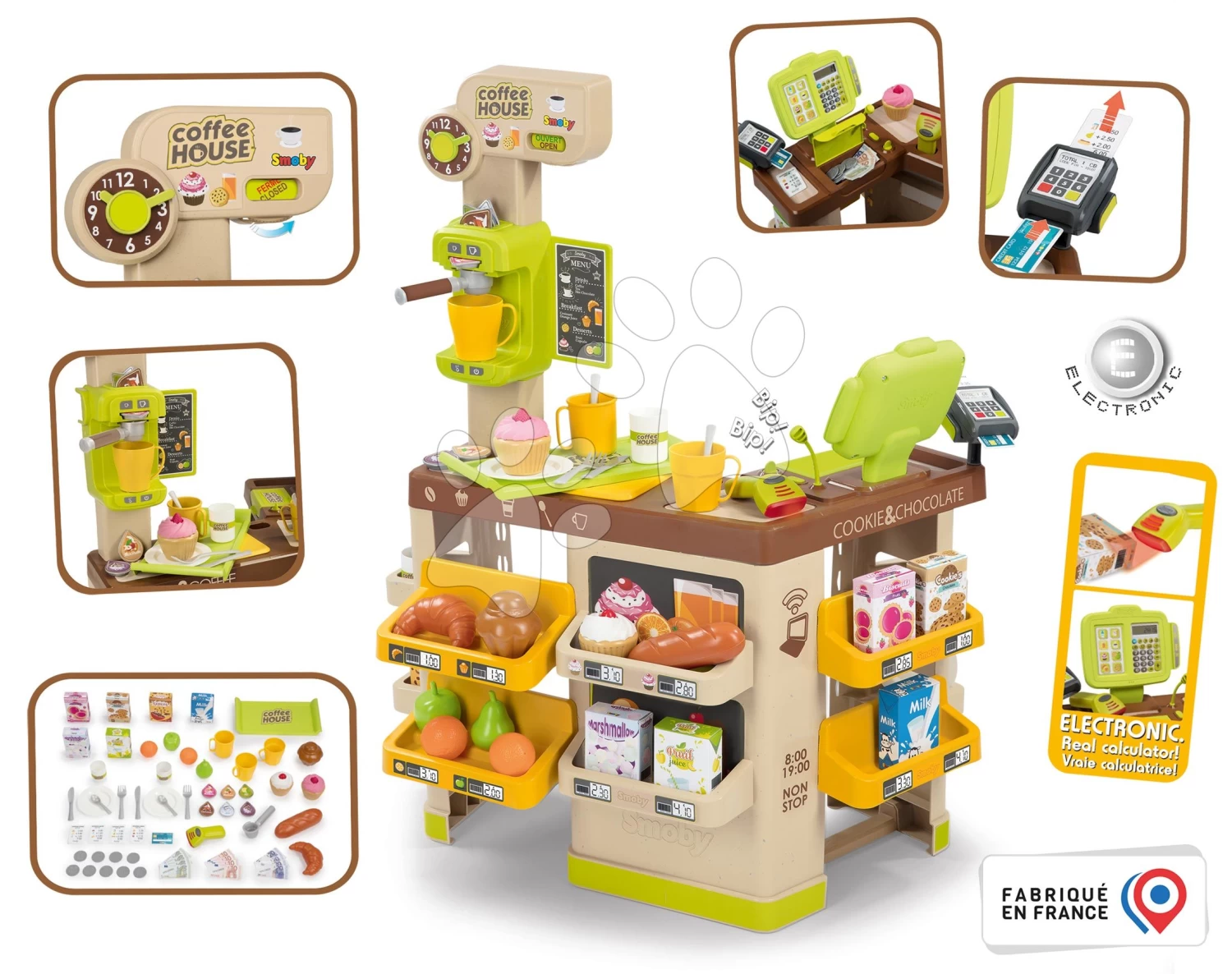 Set Elektronische Küche Mit Waschmaschine Und Bügelbrett Tefal Cleaning Kitchen 360° Smoby Und Ein Café Mit Einer Espressomaschine Und Einem Essgeschirr SM311050-16 19 Set Elektronische Küche Mit Waschmaschine Und Bügelbrett Tefal Cleaning Kitchen 360° Smoby Und Ein Café Mit Einer Espressomaschine Und Einem Essgeschirr SM311050-16 – Bild 19