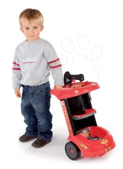 Trettraktor-Set Claas Farmer XL Mit Anhänger Smoby Und Eine Werkbank Auf Rädern Cars 3 Mit Einem Spielzeugauto -Smoby 360209 c smoby cars stolik