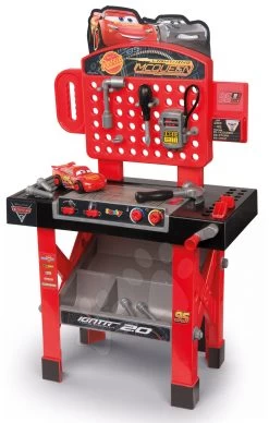 Set Werkstatt Mit Klappauto Cars 3 Smoby Und Ein Rucksack Mit Werkzeugen Und Einem McQueen-Spielzeugauto