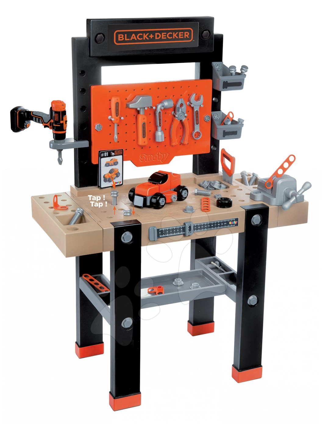 Werkstattset Black + Decker Smoby Mit Bohrer Und Holz-Magnettafel Doppelseitig 11 Werkstattset Black + Decker Smoby Mit Bohrer Und Holz-Magnettafel Doppelseitig – Bild 11