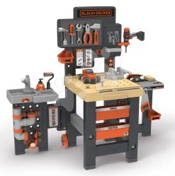 Dreiflügeliger Schreibtisch Black&Decker Mega Center Smoby Maschinenbau, Instalierung, Lackerei Und Zimmerei 100 Zubehör 103 Cm Höhe -Smoby 360726 n smoby dielna 1