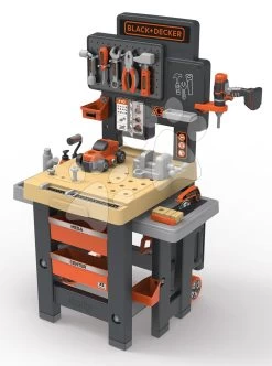 Dreiflügeliger Schreibtisch Black&Decker Mega Center Smoby Maschinenbau, Instalierung, Lackerei Und Zimmerei 100 Zubehör 103 Cm Höhe -Smoby 360726 o smoby dielna 1