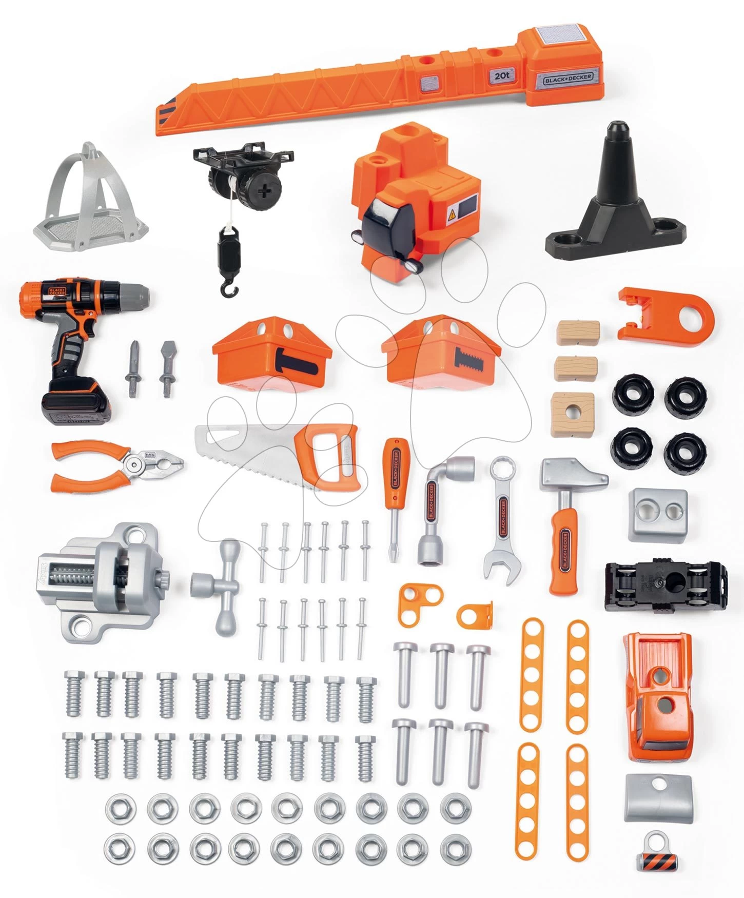 Arbeitstisch Mit Funktionsfähigem Kran Black&Decker Bricolo Builder Smoby Mit Baukasten - Auto Und Bohrmaschine Und 94 Zubehörteilen 117 Cm Hoch 2 Arbeitstisch Mit Funktionsfähigem Kran Black&Decker Bricolo Builder Smoby Mit Baukasten - Auto Und Bohrmaschine Und 94 Zubehörteilen 117 Cm Hoch – Bild 2
