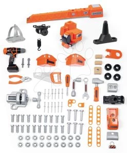 Set Elektronische Küche Mit Waschmaschine Und Bügelbrett Tefal Cleaning Kitchen 360° Smoby Und Eine Werkbank Mit Kran Und Ein LKW Mit Koffer Und Werkzeug SM311050-24 -Smoby 360731 b smoby dielna