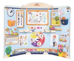 Set Elektronische Küche Mit Waschmaschine Und Bügelbrett Tefal Cleaning Kitchen 360° Smoby Und Eine Schule Für Kindergartenkinder, Beidseitig SM311050-13 -Smoby 380101 a smoby skola