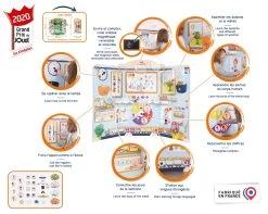 Set Elektronische Küche Mit Waschmaschine Und Bügelbrett Tefal Cleaning Kitchen 360° Smoby Und Eine Schule Für Kindergartenkinder, Beidseitig SM311050-13 -Smoby 380101 d smoby skola