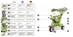 Dreirad Baby Driver Confort Smoby Rot Ab 10 Monaten -Smoby 434208 740600 740601 a smoby trojkolka