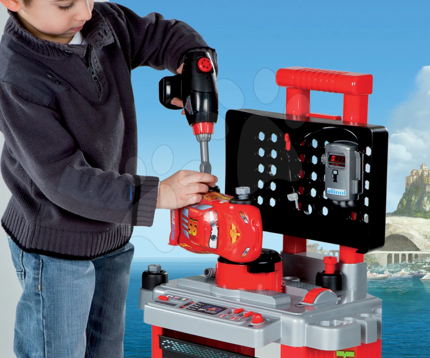 Arbeitswagen Autos 2 Pit Stop Smoby Mit Mechanischer Bohrmaschine, McQueen-Auto Und 25 Zubehörteilen 2 Arbeitswagen Autos 2 Pit Stop Smoby Mit Mechanischer Bohrmaschine, McQueen-Auto Und 25 Zubehörteilen – Bild 2