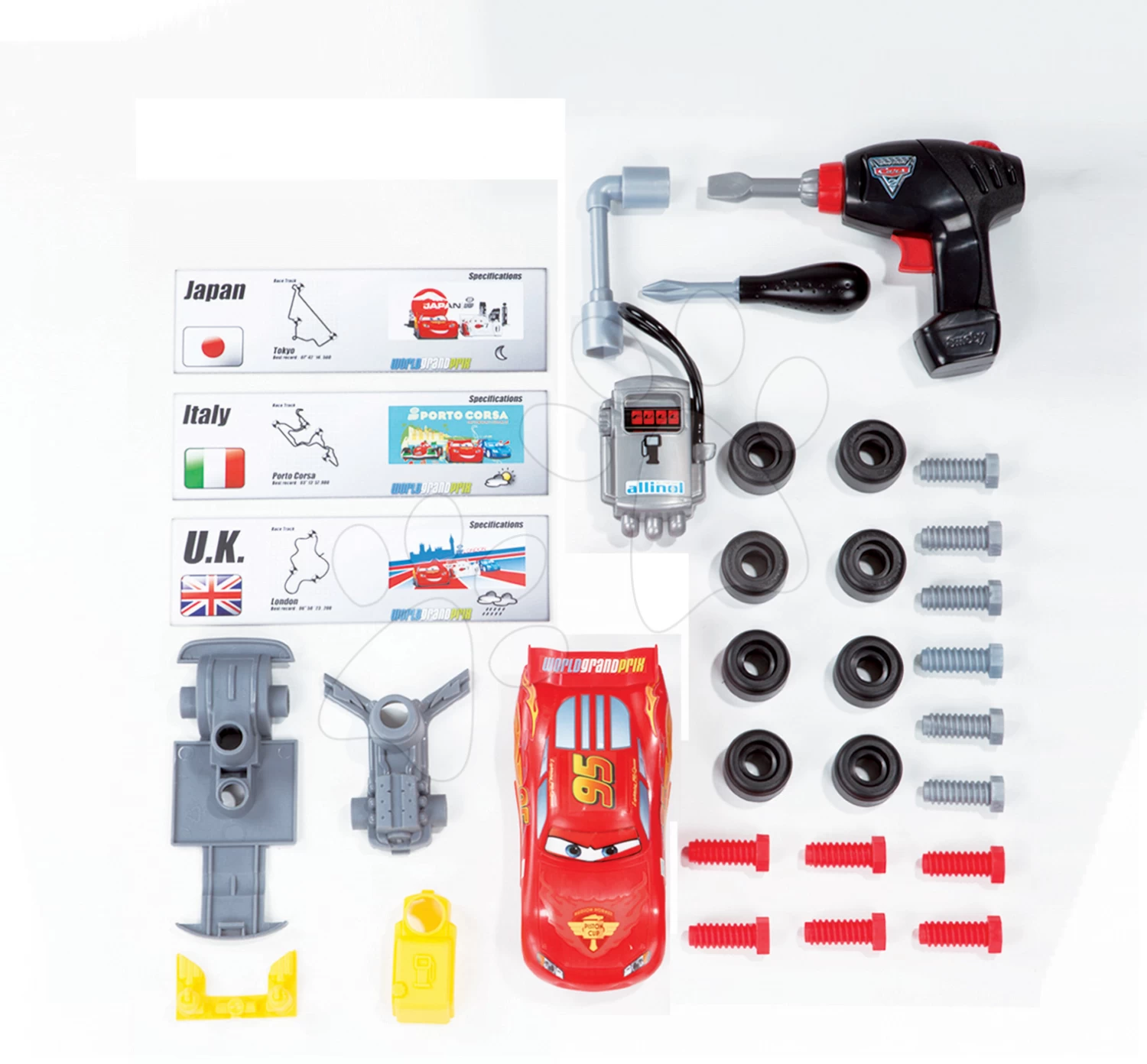 Arbeitswagen Autos 2 Pit Stop Smoby Mit Mechanischer Bohrmaschine, McQueen-Auto Und 25 Zubehörteilen 3 Arbeitswagen Autos 2 Pit Stop Smoby Mit Mechanischer Bohrmaschine, McQueen-Auto Und 25 Zubehörteilen – Bild 3