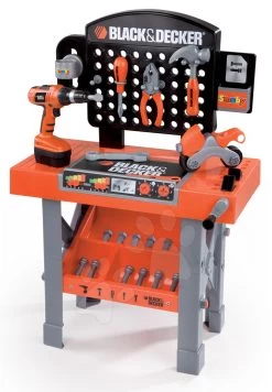 Werkstattset Black & Decker Smoby Mit Mechanischer Bohrmaschine Und Elektronischer Kettensäge