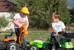 Trettraktor Builder Max Bauarbeiter Smoby Mit Bagger Und Lader Orange -Smoby 710110 710111 a smoby traktor