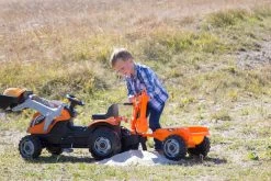 Trettraktor Builder Max Bauarbeiter Smoby Mit Bagger Und Lader Orange -Smoby 710110 m smoby traktor
