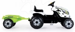 Trettraktor Bull Kleine Kuh Smoby Anhänger Weiss-schwarz -Smoby 710113 c smoby traktor 1