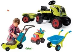 Trettraktor-Set Claas Farmer XL Frog Smoby Mit Anhänger Und Eimer Mit Eimerset Castle -Smoby 710114set 2 smoby set 2