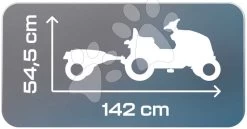 Trettraktor Farmer XL Blue Tractor+Trailer Smoby Blau Mit Verstellbarem Sitz Und Sound 142 Cm -Smoby 710129 f smoby traktor