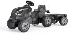 Farmer XL Schwarz Traktor+Anhänger Smoby Einachstraktor Und Anhänger Schwarz Mit Verstellbarem Sitz Und Sound 142 Cm SM710131