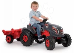 Trettraktor Stärkerer XXL Smoby Mit Grau-rotem Anhänger -Smoby 710200 b smoby traktor