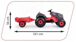 Trettraktor Stärkerer XXL Smoby Mit Grau-rotem Anhänger -Smoby 710200 f smoby traktor