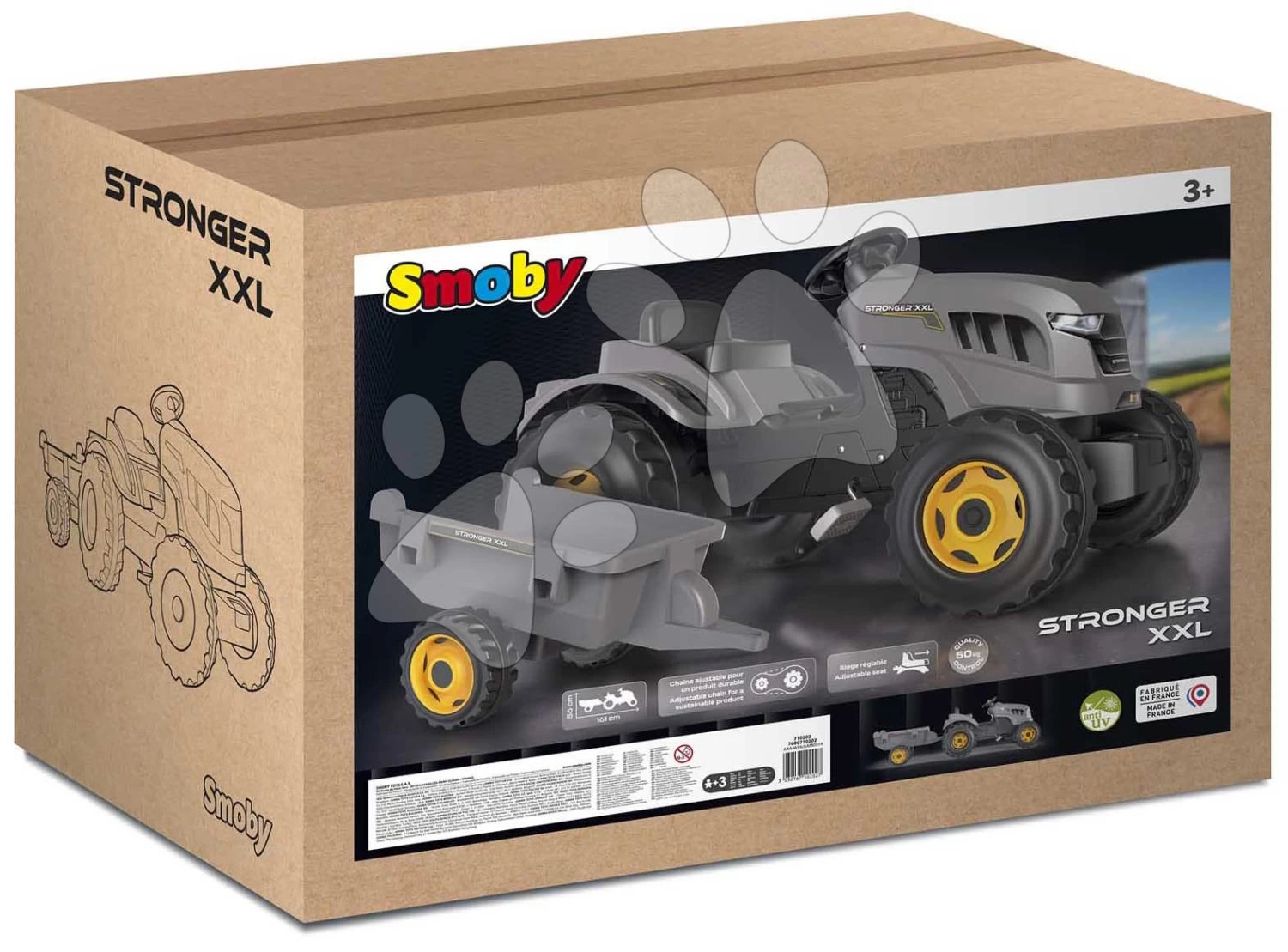 Tretttraktor Und Anhänger Stronger XXL Tractor+Trailer Smoby Mit Verstellbarem Sitz Und Lenkradsound 161 Cm SM710202 7 Tretttraktor Und Anhänger Stronger XXL Tractor+Trailer Smoby Mit Verstellbarem Sitz Und Lenkradsound 161 Cm SM710202 – Bild 7