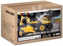 Trettraktor Mit Lader Und Bagger Builder Max Tractor+Trailer Smoby Mit Verstellbarem Sitz Und Ton 182 Cm -Smoby 710304 g smoby traktor