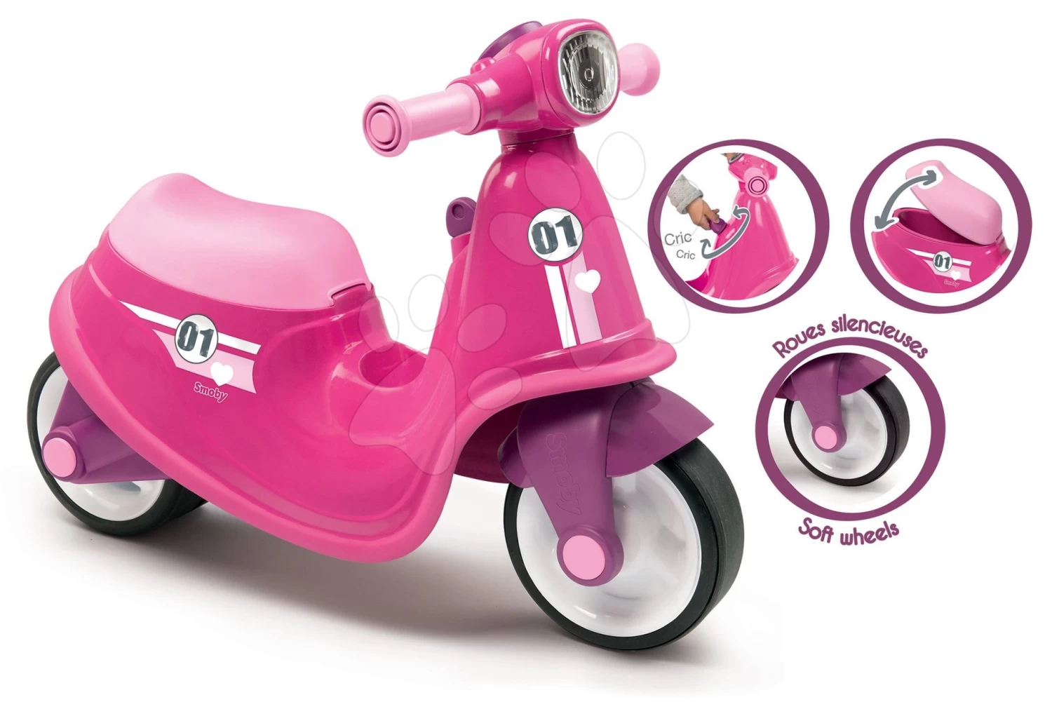 Rutscher-Set Scooter Pink Smoby Mit Gummirädern Und Waffeleisen Mit Mixer, Kaffeemaschine Und Waffeln Mit 28 Zubehörteilen Ab 18 Mon 1 Rutscher-Set Scooter Pink Smoby Mit Gummirädern Und Waffeleisen Mit Mixer, Kaffeemaschine Und Waffeln Mit 28 Zubehörteilen Ab 18 Mon
