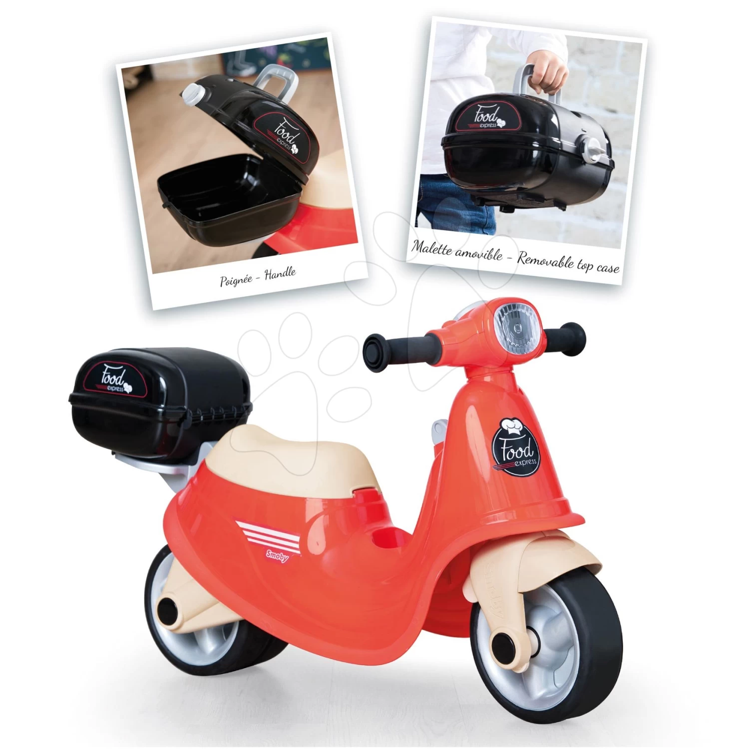 Laufrad Essenslieferung Scooter Ride-On Food Express Smoby Mit Abschließbarem Koffer Und Leisen Gummirädern Ab 18 Monaten 7 Laufrad Essenslieferung Scooter Ride-On Food Express Smoby Mit Abschließbarem Koffer Und Leisen Gummirädern Ab 18 Monaten – Bild 7