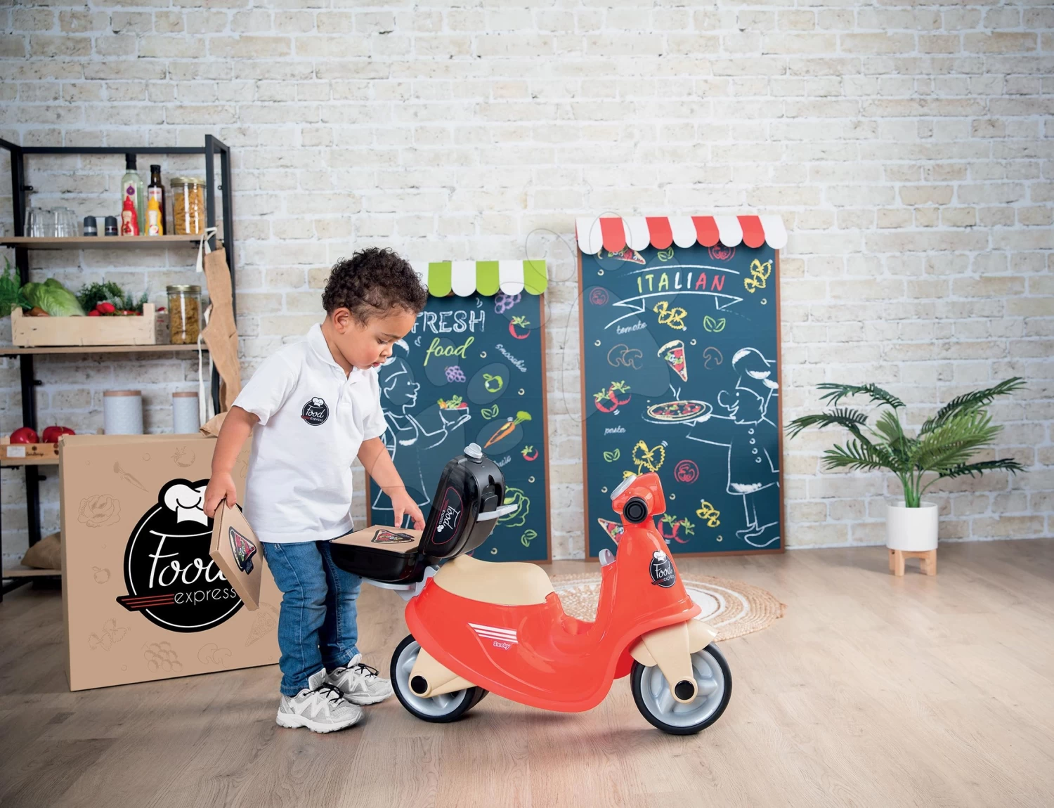 Laufrad Essenslieferung Scooter Ride-On Food Express Smoby Mit Abschließbarem Koffer Und Leisen Gummirädern Ab 18 Monaten 13 Laufrad Essenslieferung Scooter Ride-On Food Express Smoby Mit Abschließbarem Koffer Und Leisen Gummirädern Ab 18 Monaten – Bild 13