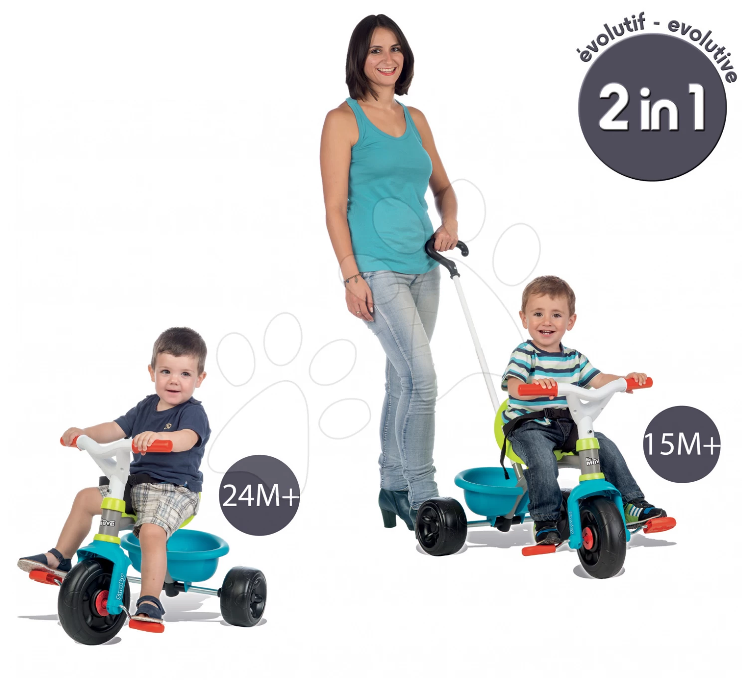 Dreirad Be Move Smoby Mit Grün-türkisem Führungsstab Ab 15 Monaten 6 Dreirad Be Move Smoby Mit Grün-türkisem Führungsstab Ab 15 Monaten – Bild 6