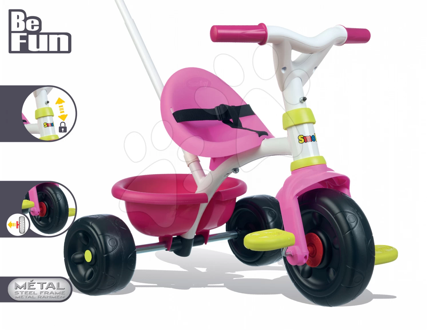 Dreirad Be Fun Pink Smoby Mit Führungsstab Rosa Ab 15 Monaten 9 Dreirad Be Fun Pink Smoby Mit Führungsstab Rosa Ab 15 Monaten – Bild 9