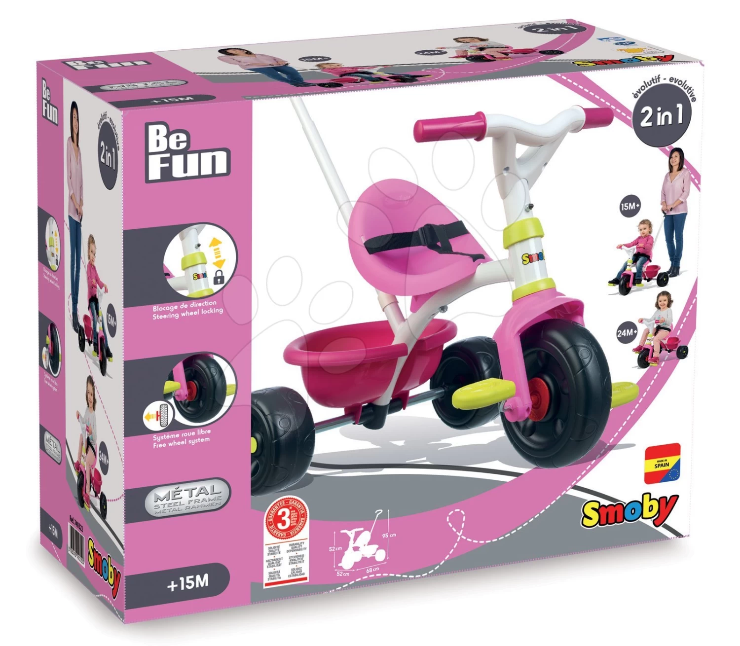 Dreirad Be Fun Pink Smoby Mit Führungsstab Rosa Ab 15 Monaten 8 Dreirad Be Fun Pink Smoby Mit Führungsstab Rosa Ab 15 Monaten – Bild 8