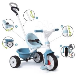 Dreirad Mit Leerlauf Be Move Tricycle Blue Smoby Mit Führungsstab Und EVA-Rädern Blau Ab 15 Monaten