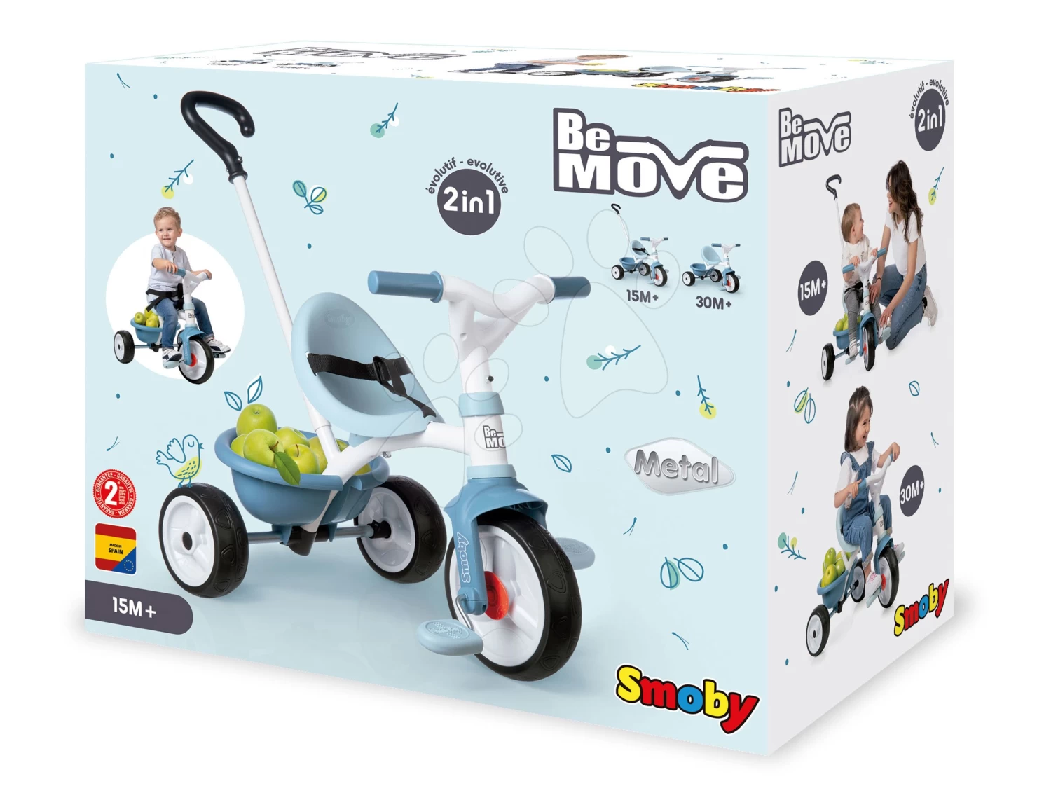Dreirad Mit Leerlauf Be Move Tricycle Blue Smoby Mit Führungsstab Und EVA-Rädern Blau Ab 15 Monaten 9 Dreirad Mit Leerlauf Be Move Tricycle Blue Smoby Mit Führungsstab Und EVA-Rädern Blau Ab 15 Monaten – Bild 9