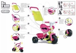 Dreirad Be Fun Confort Rose Smoby Rosa-grün Ab 10 Monaten -Smoby 740406 h smoby trojkolka